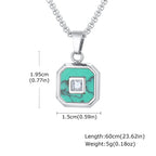 PENDRA Turquoise Square Pendant Necklace