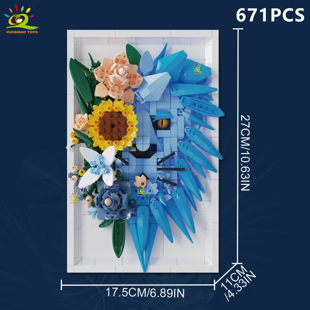PENDRA Lion Leopard Floral Building Set