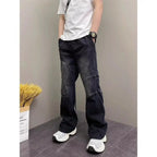 PENDRA Drawstring Elastic Waist Harlan Straight Black Cargo Hombre Jeans