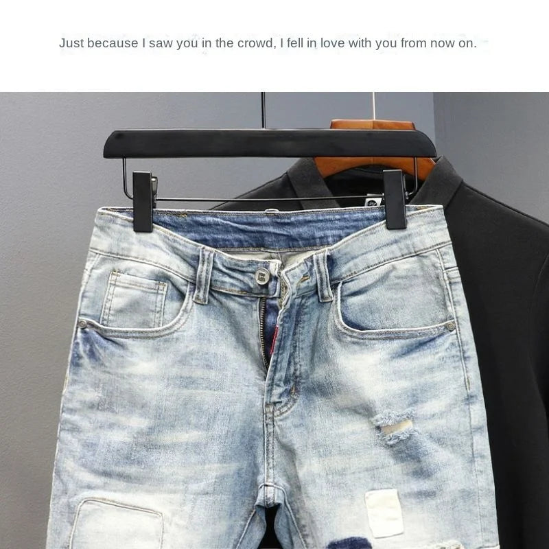 PENDRA Denim Distressed Knee Jeans