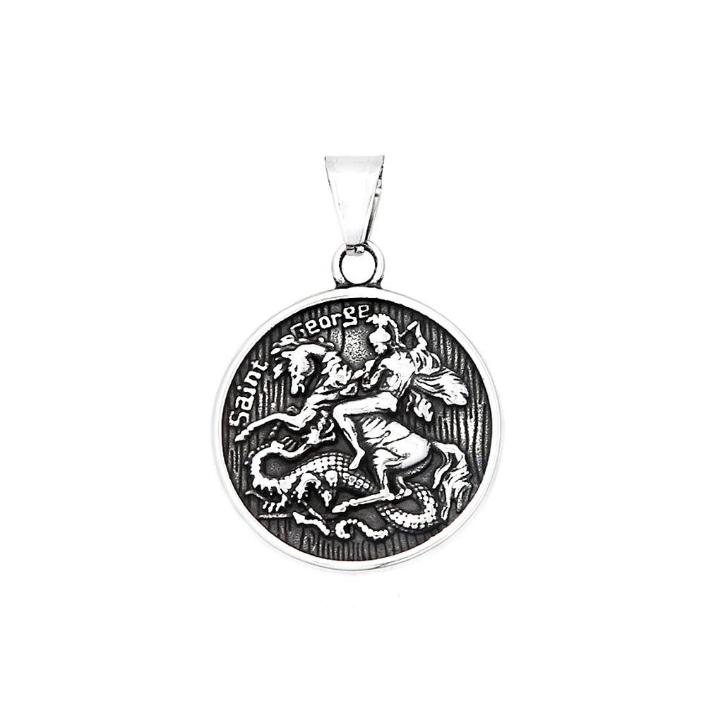 PENDRA Dragonslayer Saint George Pendant Necklace
