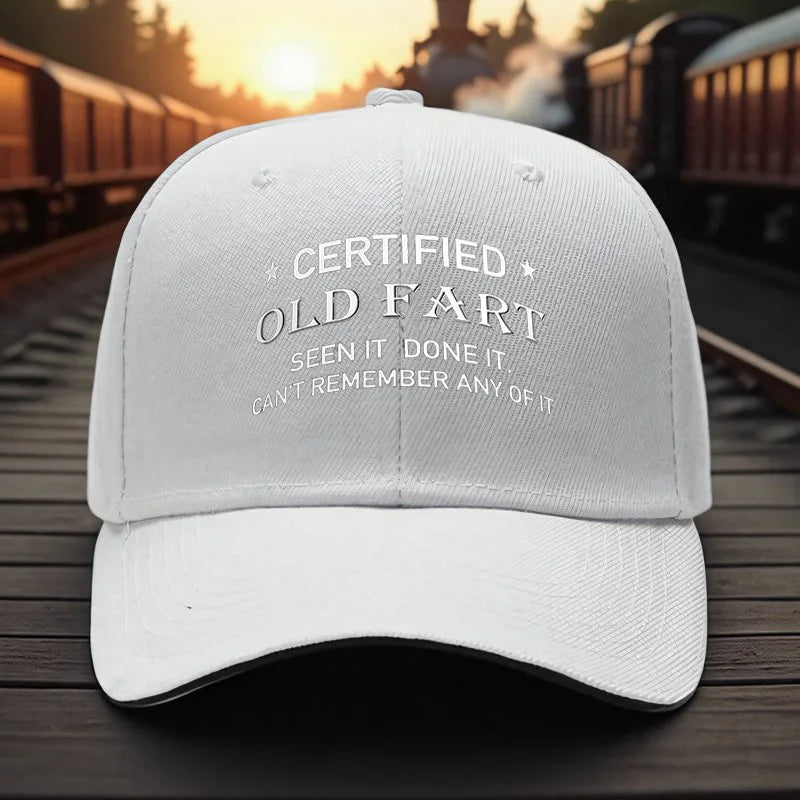 1pc Adjustable Baseball Cap Dad Hat with " Old Fart" Print - Lightweight, Comfortable Polyester cap for Men and Women, Perfect f