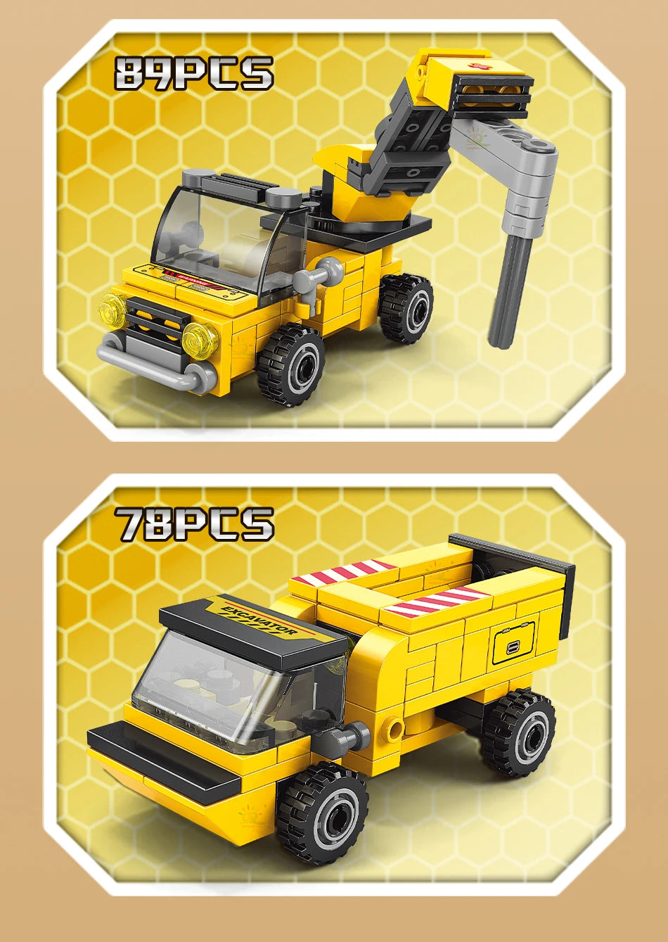 PENDRA Engineering Bulldozer Crane Building Set