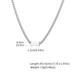 Free Custom Necklace for Men Boys,Personalized Names Words Stainless Steel Square Box Chain Collar Gift