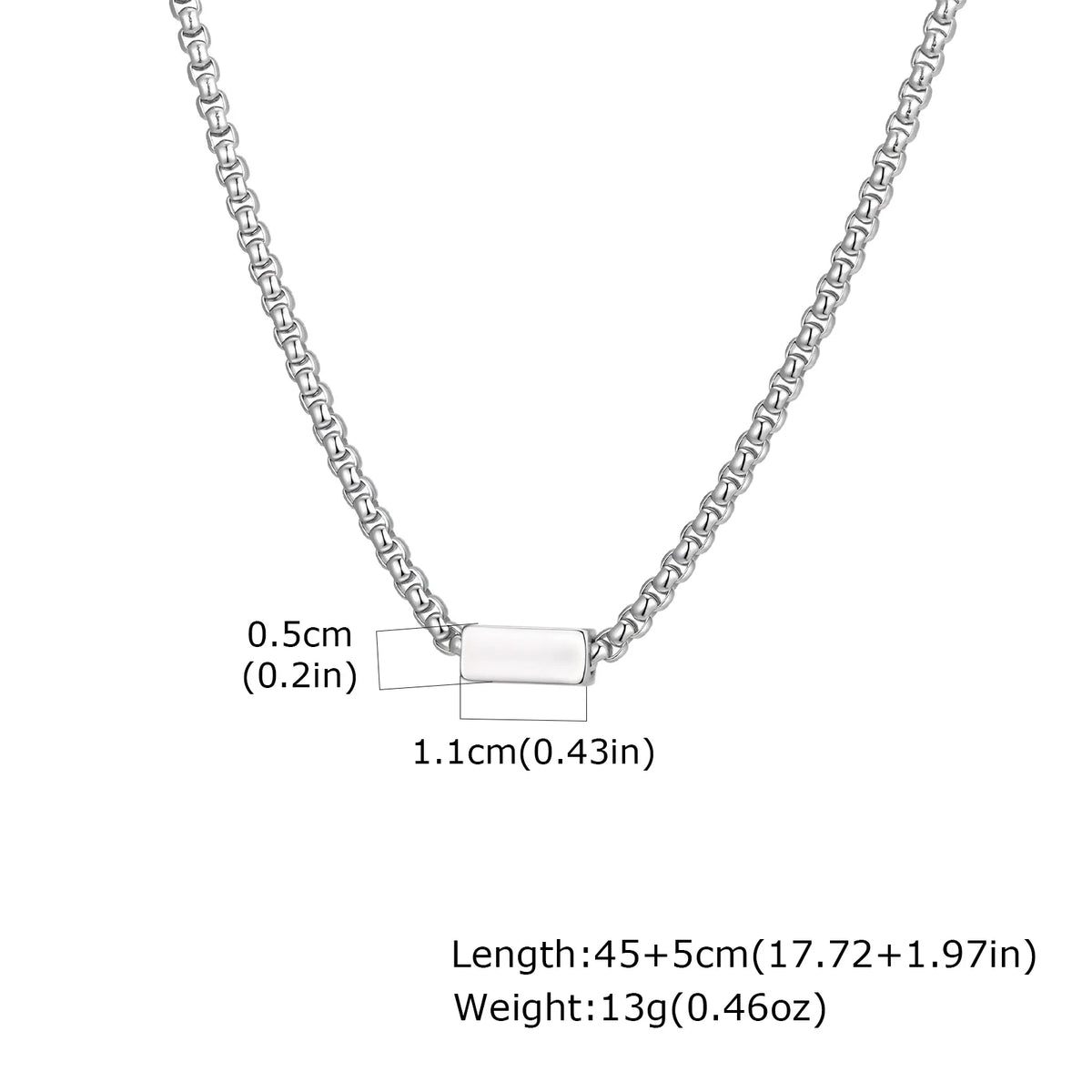 Customized 1-4 Name Neckace for Men,Never Fade Stainless Steel Tube Box Chain Collars,Personazlied Gift to Father Husband