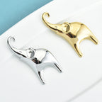 PENDRA Silver Elephant Stainless Steel Animal Brooch