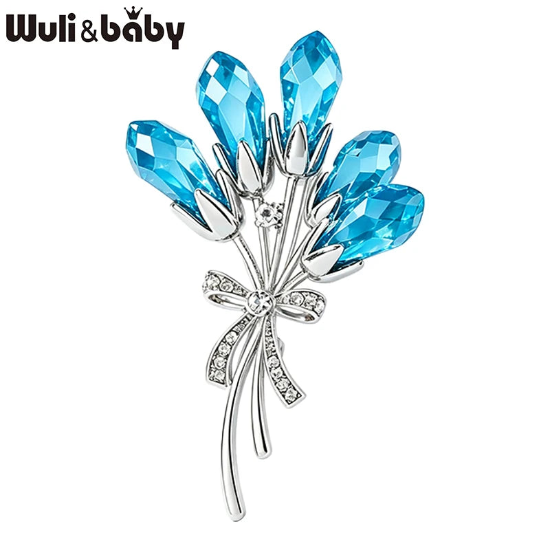 PENDRA Banquetflora Crystal Flower Brooch