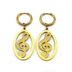 PENDRA Treble Note Music Hoop Earrings