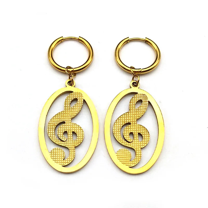 PENDRA Treble Note Music Hoop Earrings