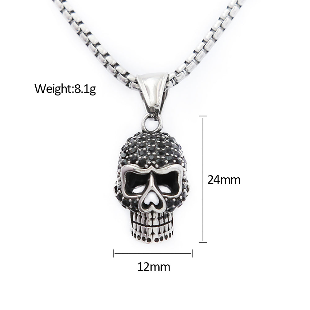 PENDRA Skullstone Gothic Black Stone Pendant