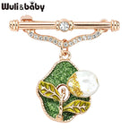 PENDRA Pearlfleur Natural Pearl Oil-Painting Flower Brooch