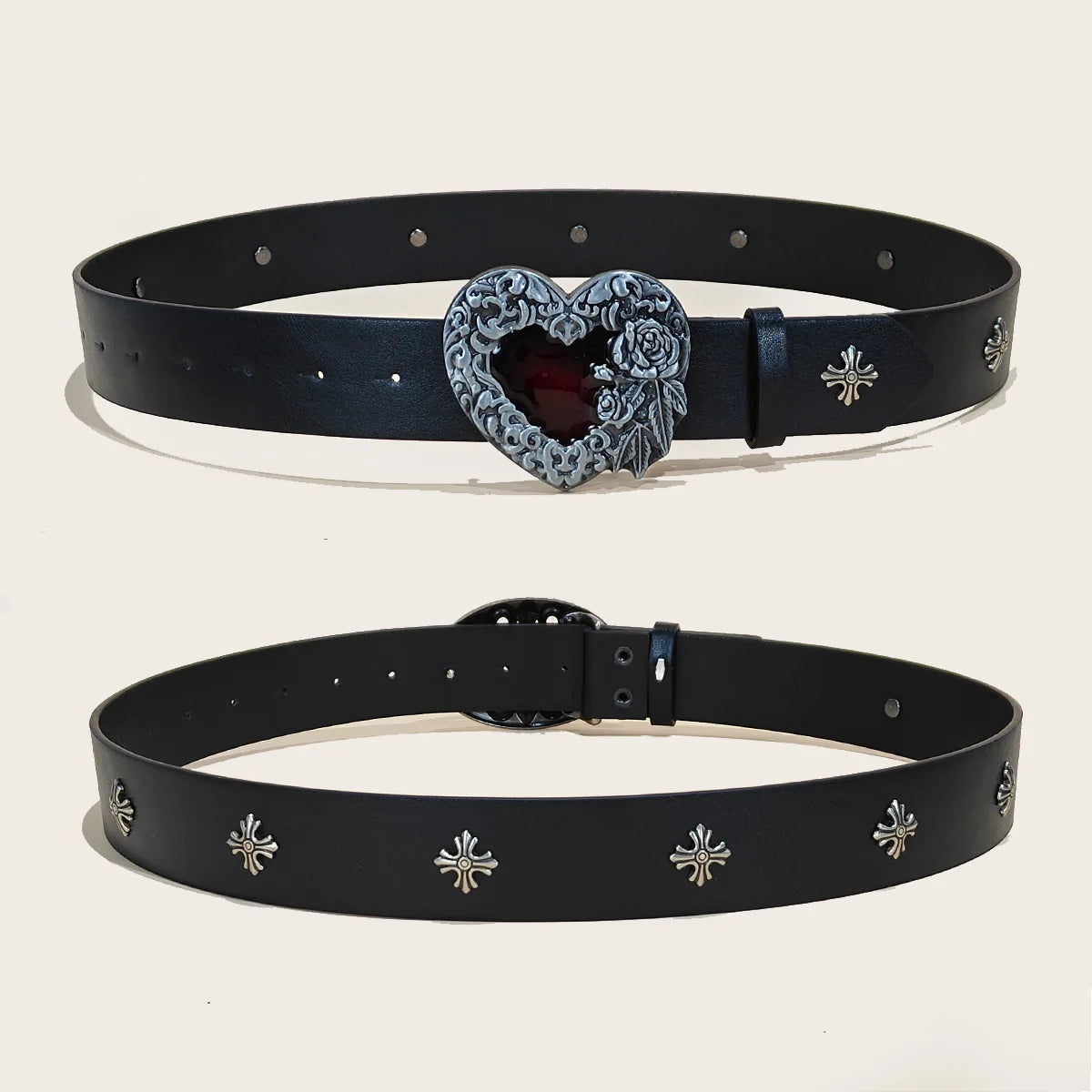 PENDRA Miralia D-Buckle Skull Gothic Belt