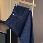 Deep blue wide leg casual pants women's autumn and winter 2025 new loose thick fashion versatile striped straight leg pants