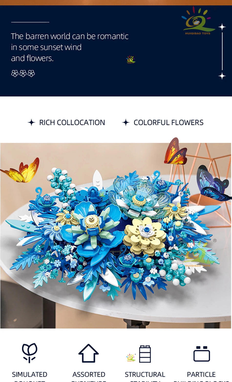 PENDRA Flores Bouquet Floral Building Set