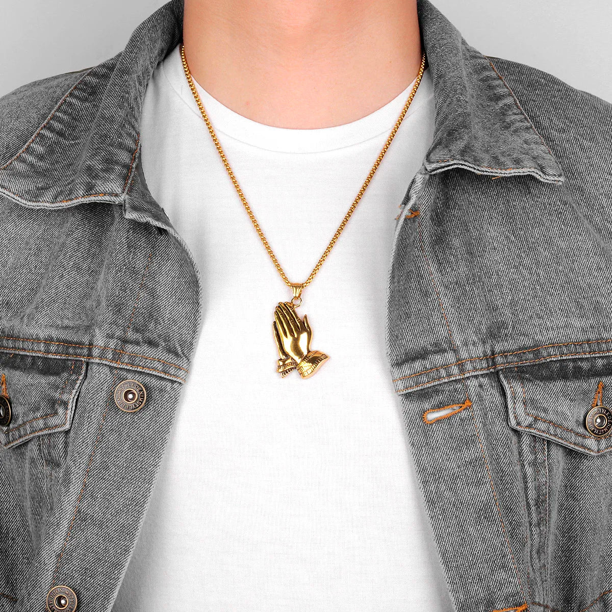 PENDRA Prayer Boyfriend Steel Necklace