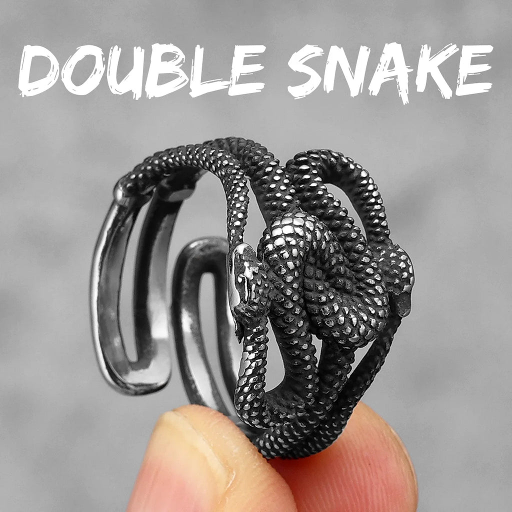 PENDRA Snake Animal Biker Steel Ring