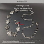 PENDRA Elaraene Silver Skull Gothic Waist Chain Belt