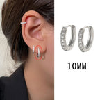 PENDRA Diamond Studded Hoop Sterling Earrings