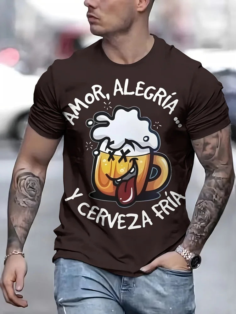PENDRA Workout Training Loose Comfortable Printed Short Sleeve T-Shirt