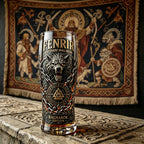 Fenrir Wolf Viking Myth Glass Mug, Norse Symbol Whiskey Cocktail Cup, Barware for Party Beer Water Decor