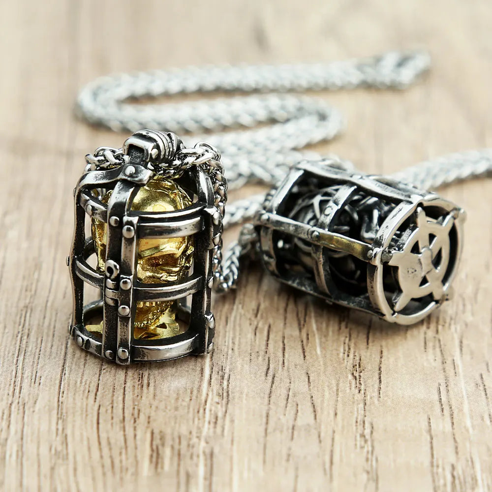 PENDRA Skullcage 316L Stainless Steel Cage Pendant