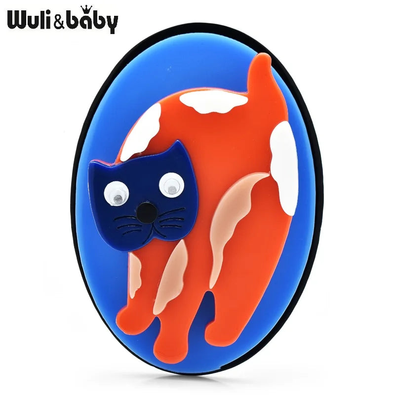 Wuli&baby New Movable Acrylic Animal Brooches For Women Lovely Beautiful Designs Casual Party Brooch Pins Gifts