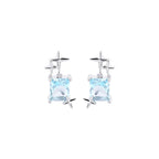 PENDRA Silver Stamp Star Earrings