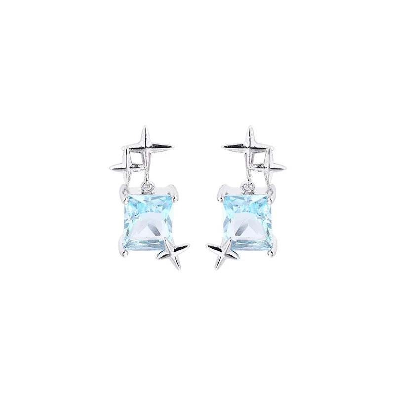 PENDRA Silver Stamp Star Earrings