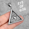 PENDRA Eye God Triangle Steel Necklace