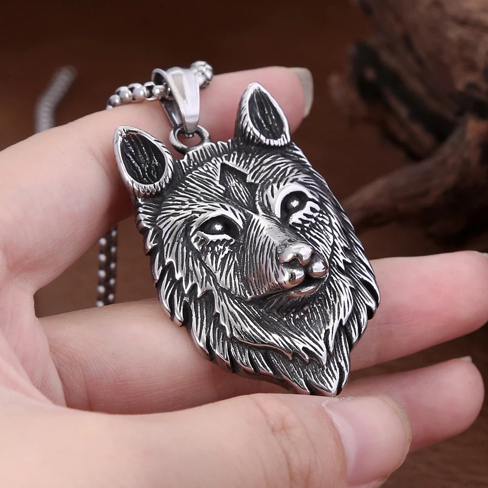 PENDRA Vikingwolf Stainless Steel Wolf Head Pendant