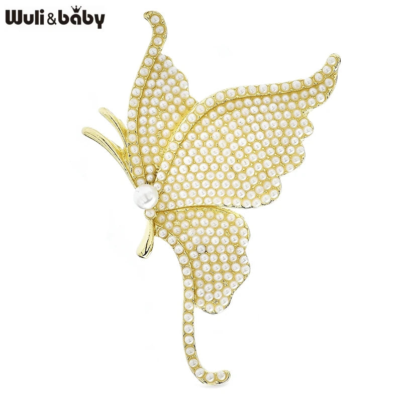 PENDRA Beautiful Pearl Butterfly Brooch