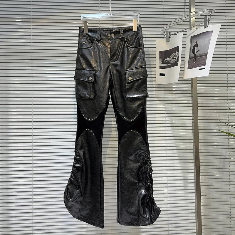 PENDRA Rivet Pu Leather Pants