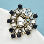 PENDRA Amora Vintage Rhinestone Heart Brooch