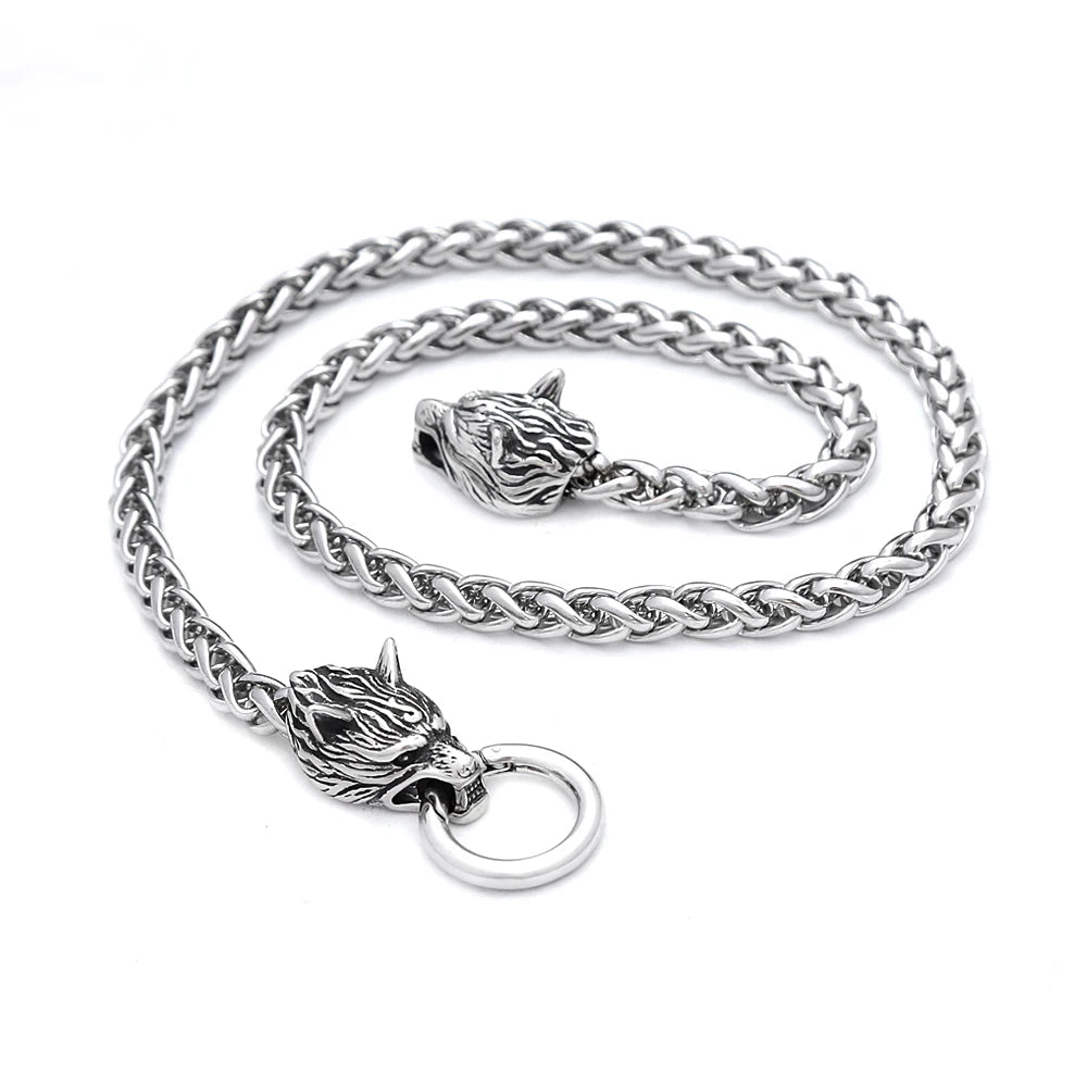 PENDRA Wolfcrest Viking Wolf Head Necklace