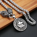 PENDRA Wolfcrest Viking Wolf Head Necklace