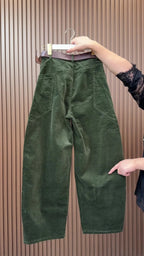 PENDRA Curved Cut Woolen Wide Leg Pants