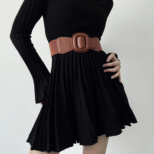 PENDRA Aureyne Square Buckle Elegant Wide Corset Belt