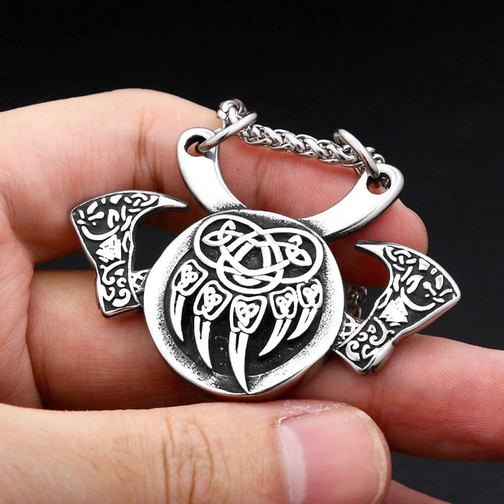 PENDRA Bearclaw Viking Bear Claw Axe Pendant