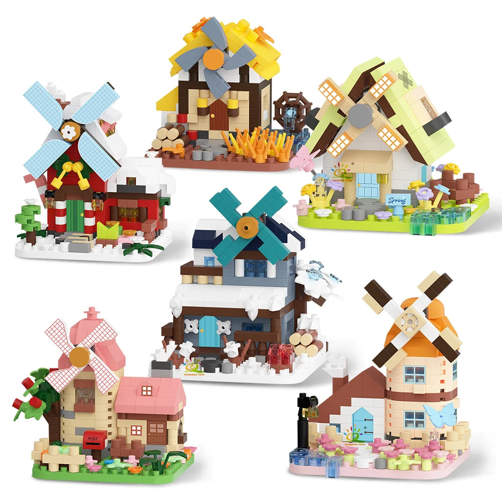 PENDRA Cute Windmill Micro Building Set