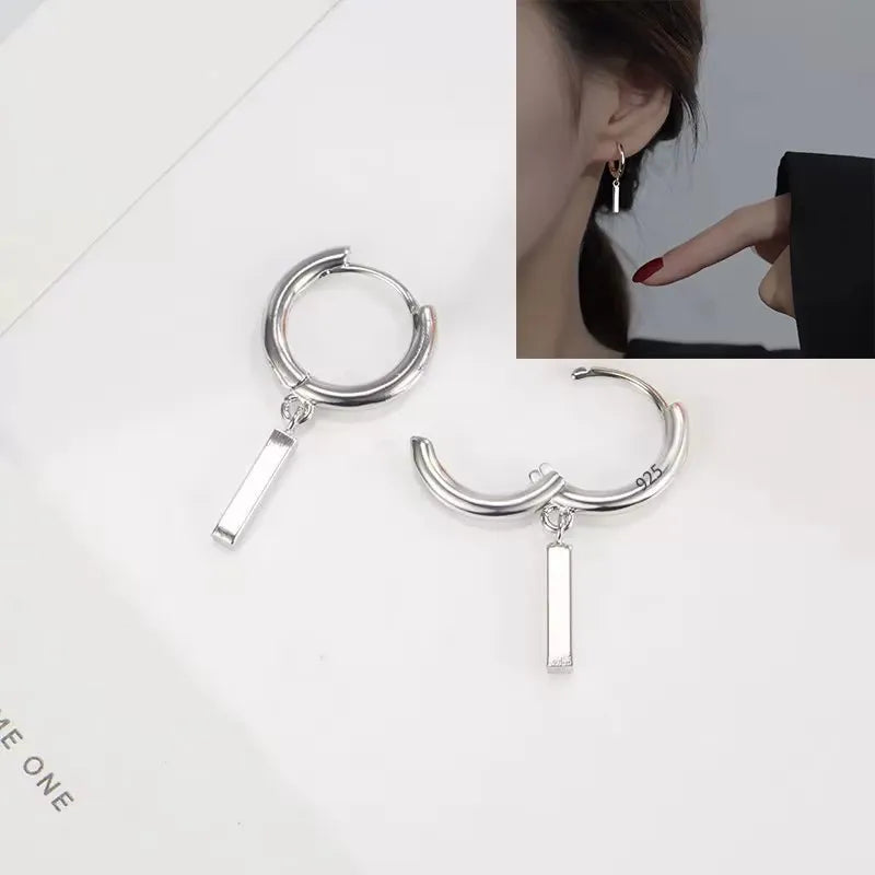 VENTFILLE 925 Sterling Silver Geometry Hoop Earring For Women Extremely Fine Versatile Office Fashion Jewelry Gift Dropshipping