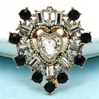PENDRA Amora Vintage Rhinestone Heart Brooch