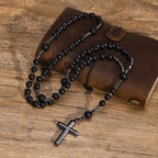 PENDRA Cross Beaded Rosary Necklace