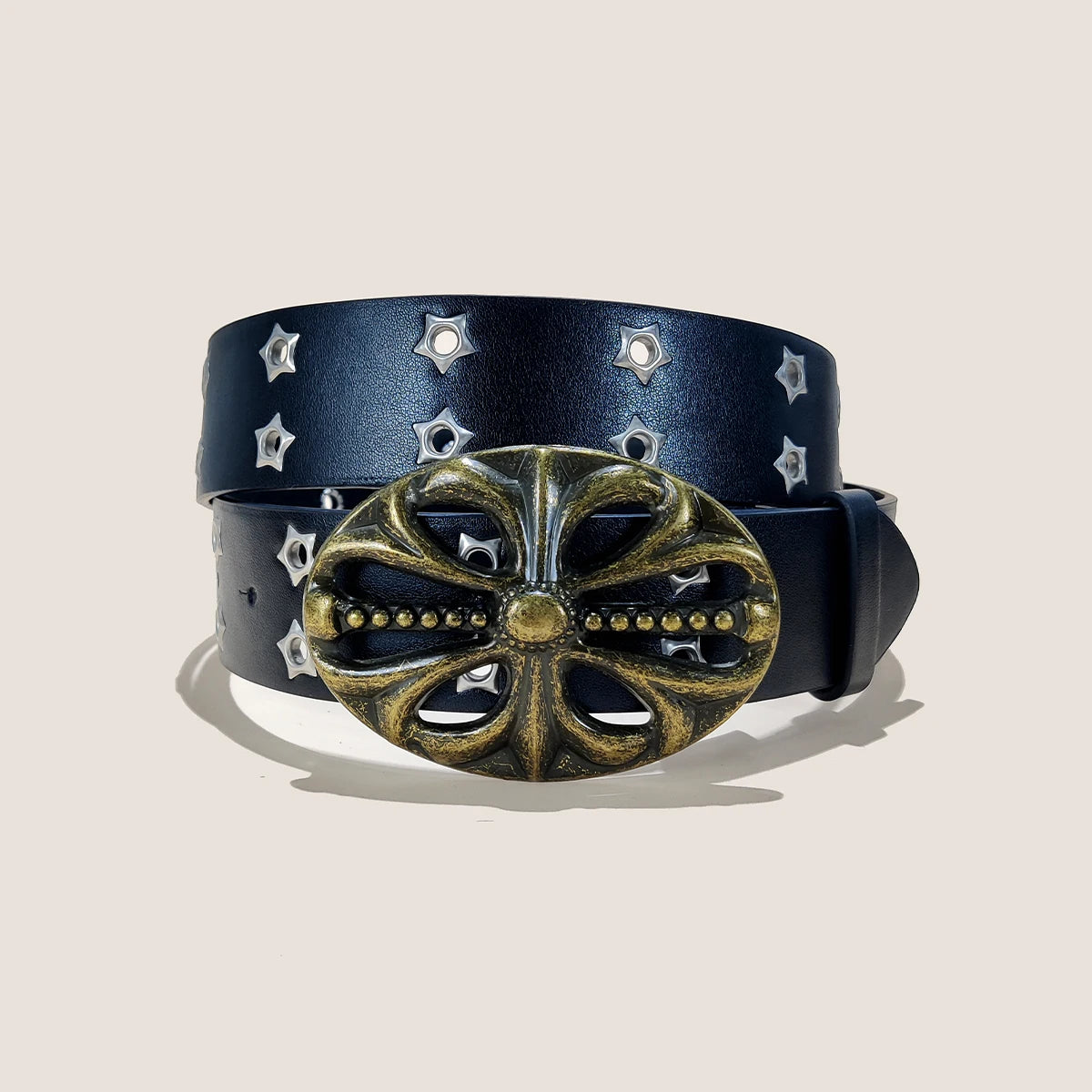 New Fashion Star Eye Rivet Belt Male Gothic Waistband For Women Six Star Belt Punk Rock Sexpot Y2K Pu Leather Belt Jeans Belt