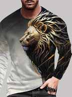 PENDRA Black White Lion Long-Sleeve Long Sleeve T-Shirt