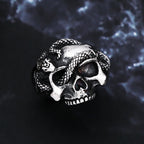 PENDRA Snakeskull Gothic Skull Snake Ring