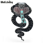 PENDRA Big Enamel Cobra Snake Brooch