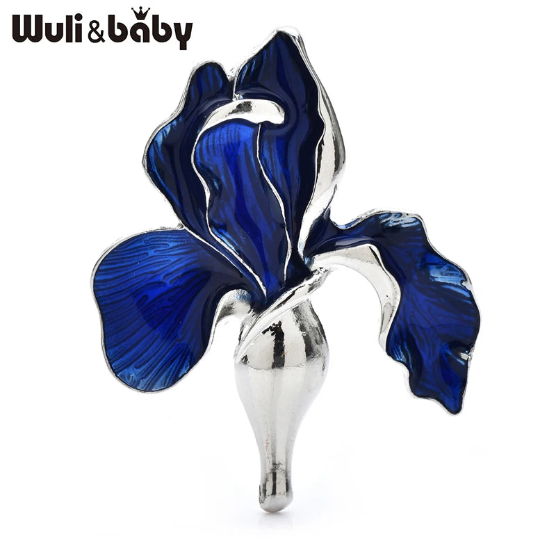 PENDRA Orchid 3-Color Enamel Flower Brooch