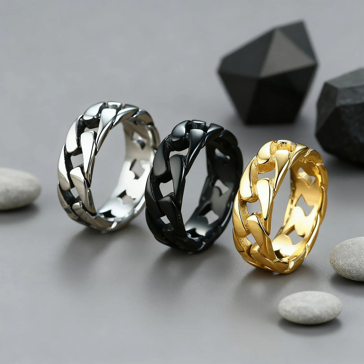 PENDRA Miami Curb Link Steel Ring