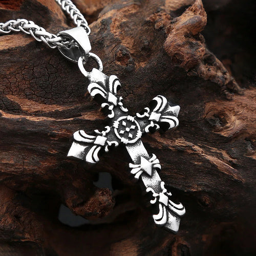 PENDRA Crossgoth Vintage Stainless Steel Cross Pendant