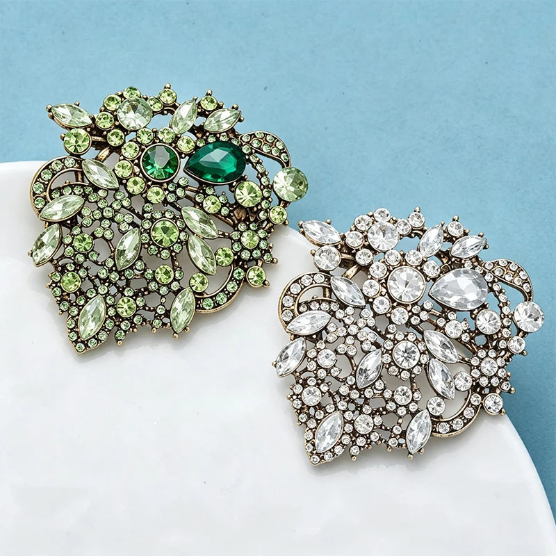 PENDRA Crystelle Vintage Crystal Flower Brooch